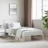 Estructura cama sin colchón con cabecero metal blanco