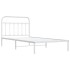 Estructura cama sin colchón con cabecero metal blanco