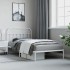 Estructura cama sin colchón con cabecero metal blanco