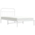 Estructura cama sin colchón con cabecero metal blanco