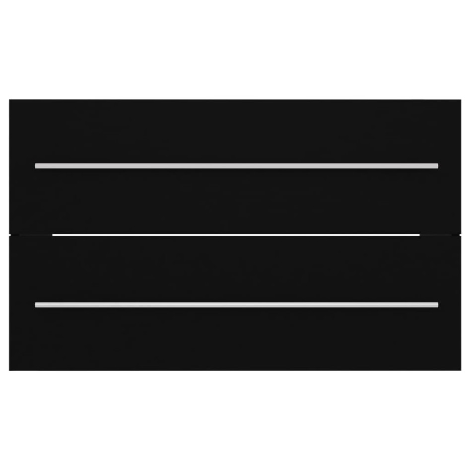 Mueble de lavabo madera de ingeniería negro 80x38,5x48