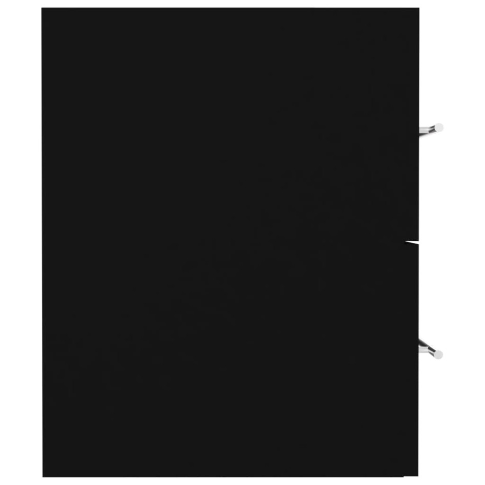 Mueble de lavabo madera de ingeniería negro 80x38,5x48