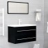 Mueble de lavabo madera de ingeniería negro 80x38,5x48