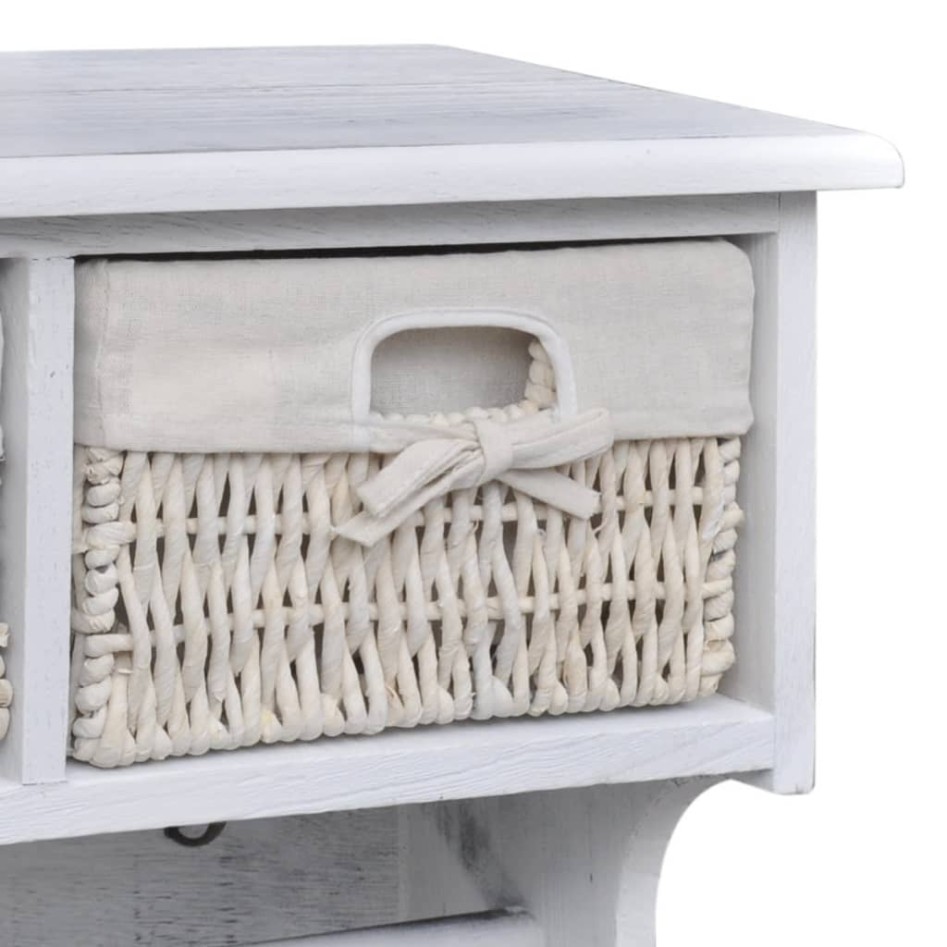 Estante de pared de madera de Paulownia blanco 60x23,5x33