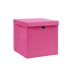 Cajas de almacenaje con tapas 10 uds rosa 28x28x28