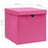 Cajas de almacenaje con tapas 10 uds rosa 28x28x28