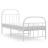 Estructura cama sin colchón con estribo metal blanco 75x190