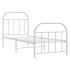 Estructura cama sin colchón con estribo metal blanco 75x190