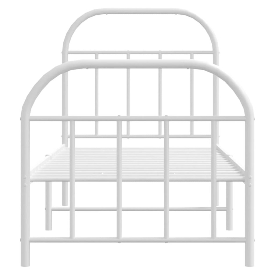 Estructura cama sin colchón con estribo metal blanco 75x190