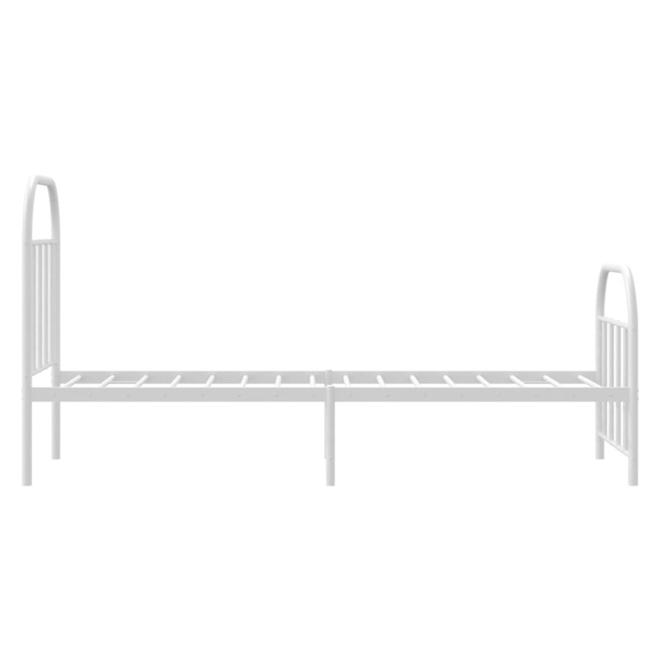 Estructura cama sin colchón con estribo metal blanco 75x190