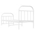 Estructura cama sin colchón con estribo metal blanco 75x190