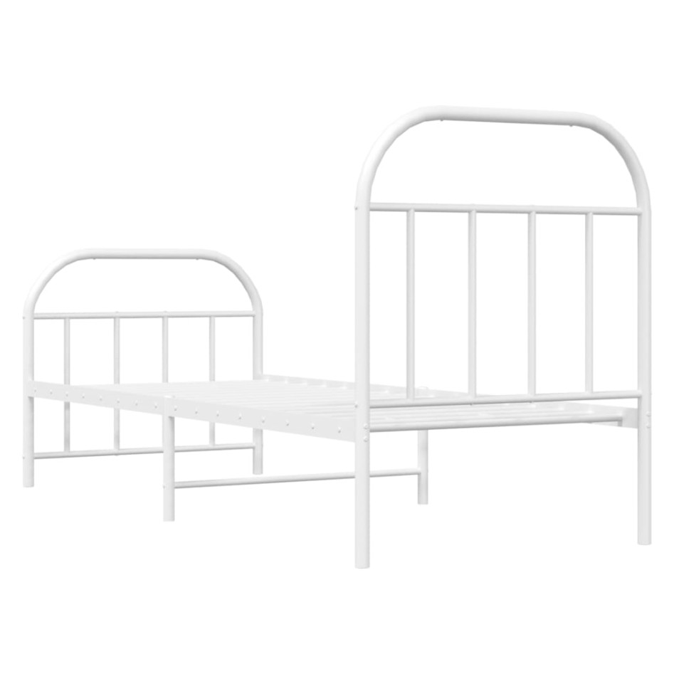 Estructura cama sin colchón con estribo metal blanco 75x190