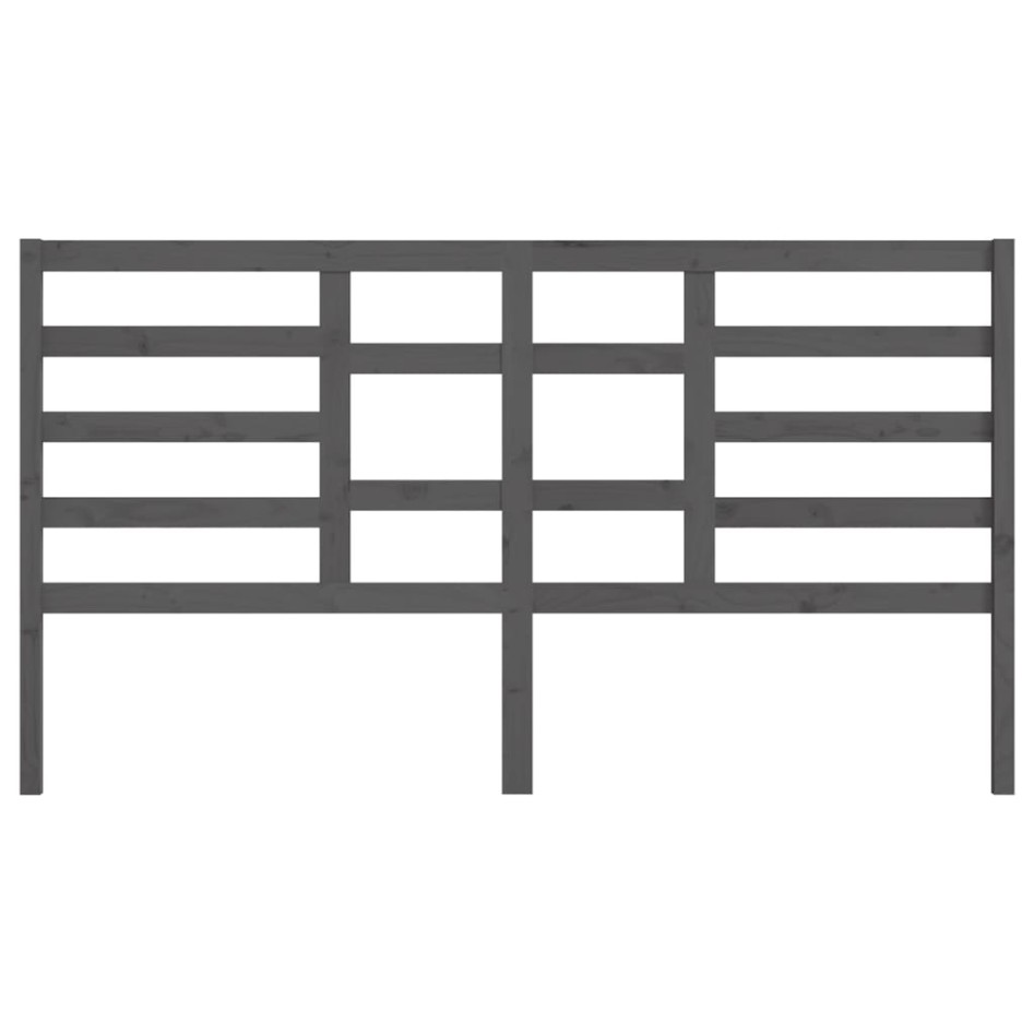 Cabecero de cama madera maciza de pino gris 186x4x104