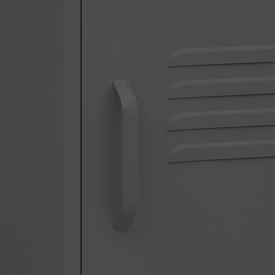 Mesita de noche de acero antracita 35x35x51