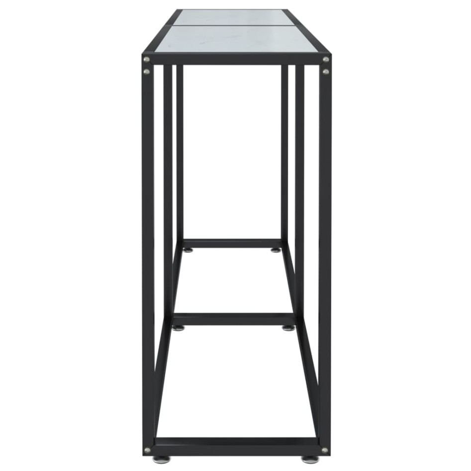 Mesa consola vidrio templado blanco mármol