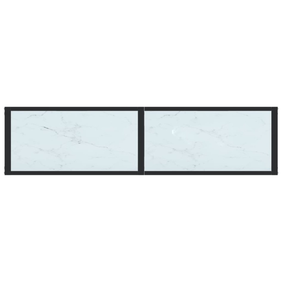 Mesa consola vidrio templado blanco mármol