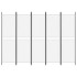 Biombo divisor de 5 paneles de tela blanco 250x180