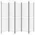 Biombo divisor de 5 paneles de tela blanco 250x180