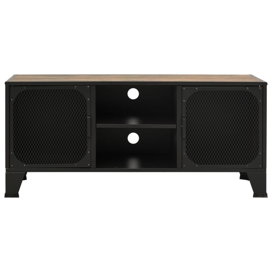 Mueble de TV metal y MDF marrón rústico 105x36x47