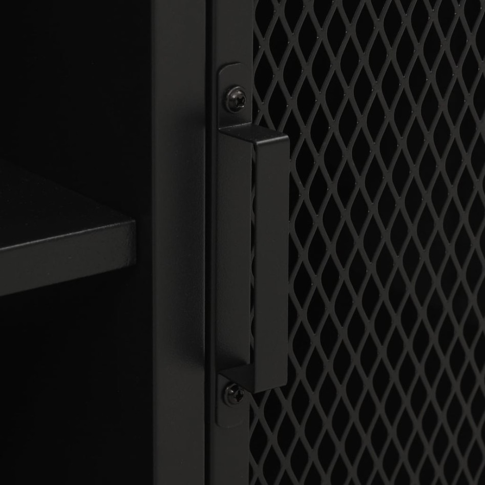 Mueble de TV metal y MDF marrón rústico 105x36x47