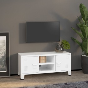 Mueble de TV industrial metal blanco 105x35x42