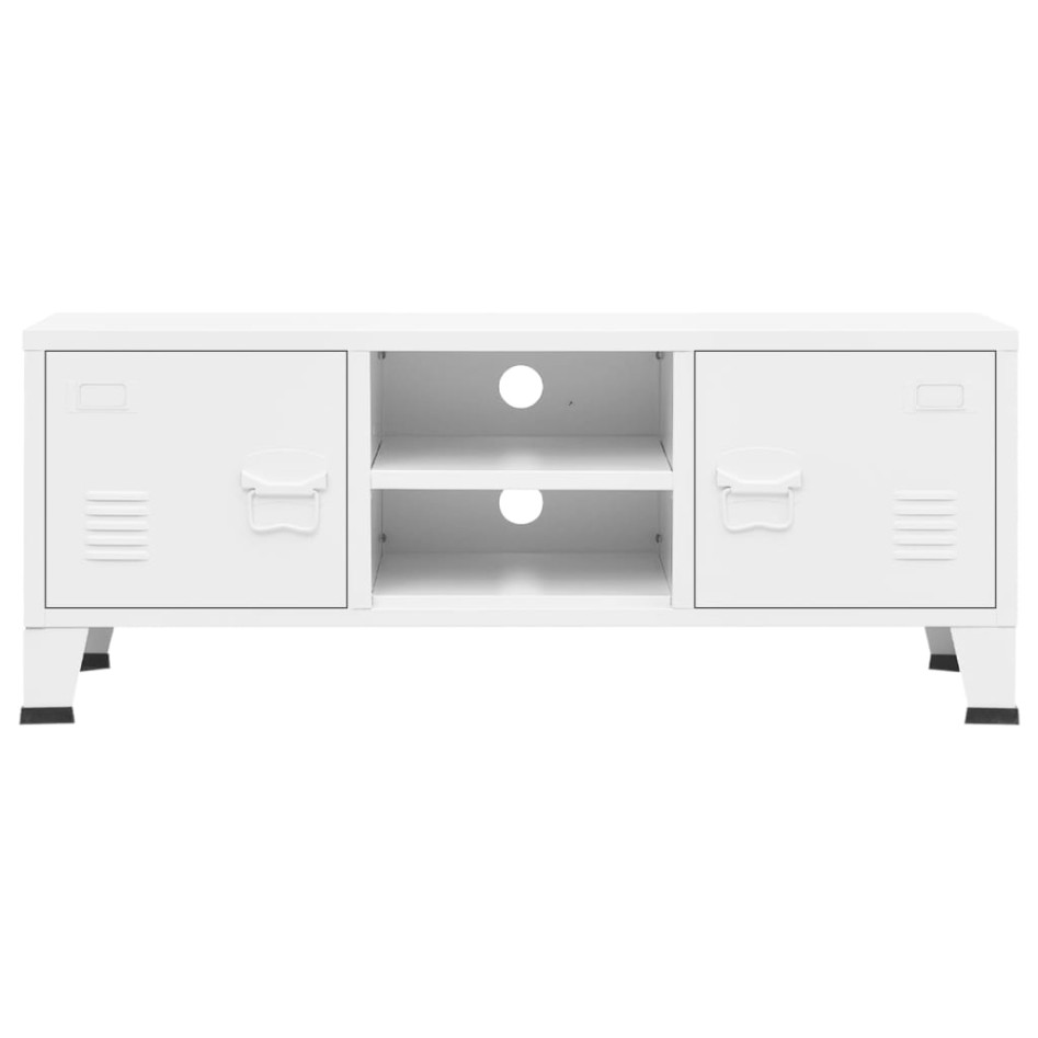 Mueble de TV industrial metal blanco 105x35x42