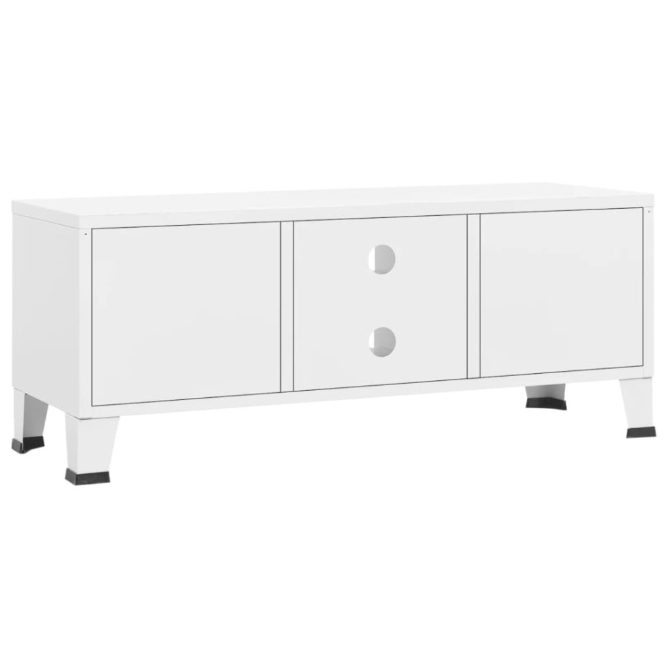Mueble de TV industrial metal blanco 105x35x42