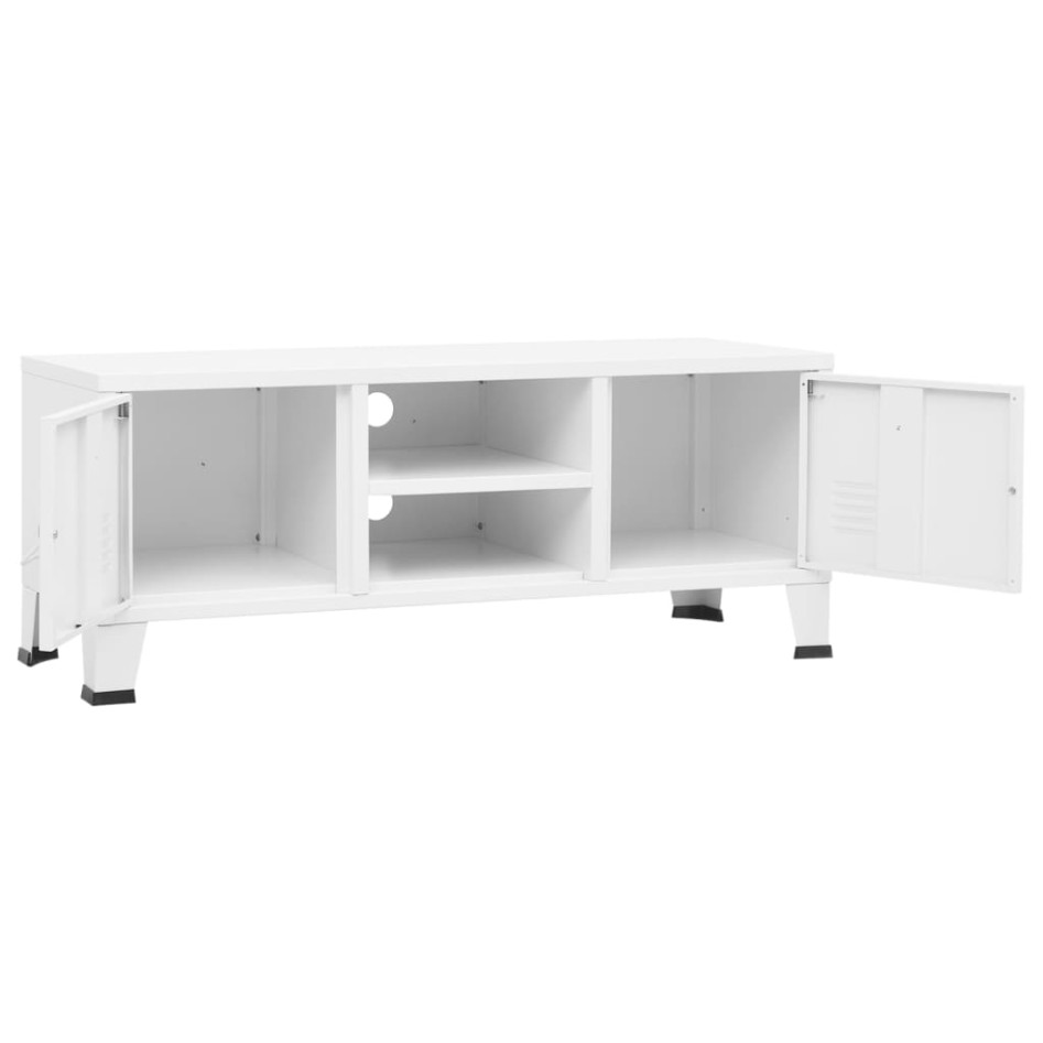 Mueble de TV industrial metal blanco 105x35x42