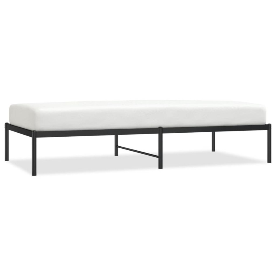 Estructura de cama sin colchón metal negro 90x190