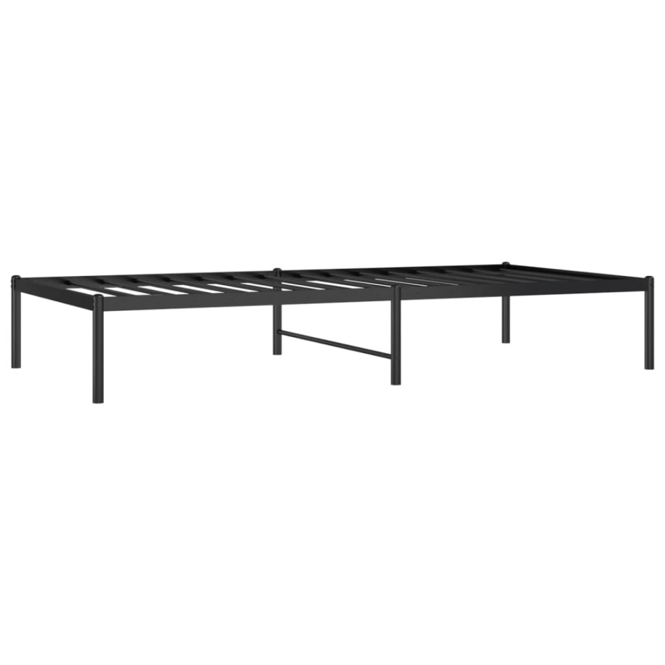 Estructura de cama sin colchón metal negro 90x190