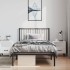 Estructura cama sin colchón con cabecero metal negro 100x200