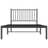 Estructura cama sin colchón con cabecero metal negro 100x200