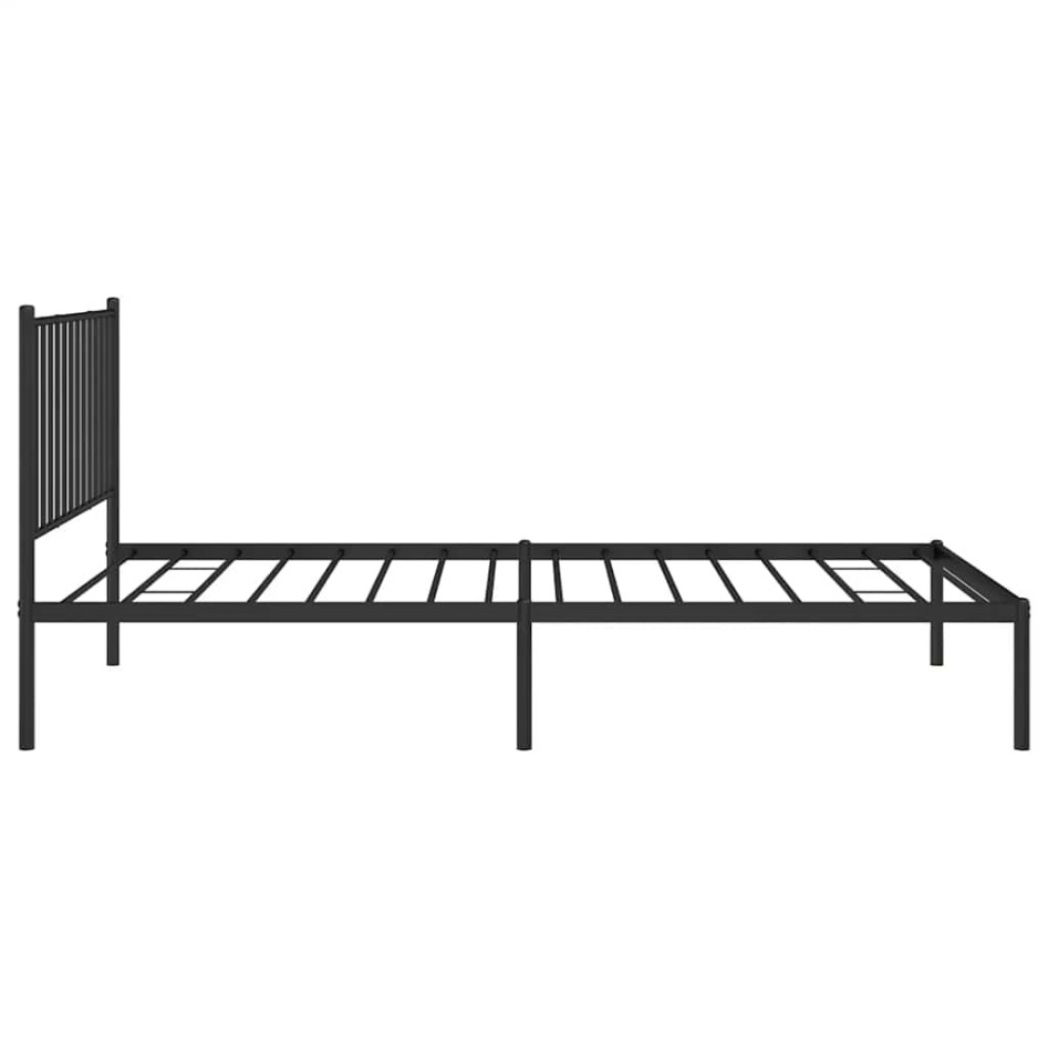 Estructura cama sin colchón con cabecero metal negro 100x200