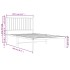 Estructura cama sin colchón con cabecero metal negro 100x200