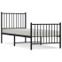 Estructura cama sin colchón con estribo metal negro 80x200