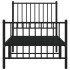 Estructura cama sin colchón con estribo metal negro 80x200