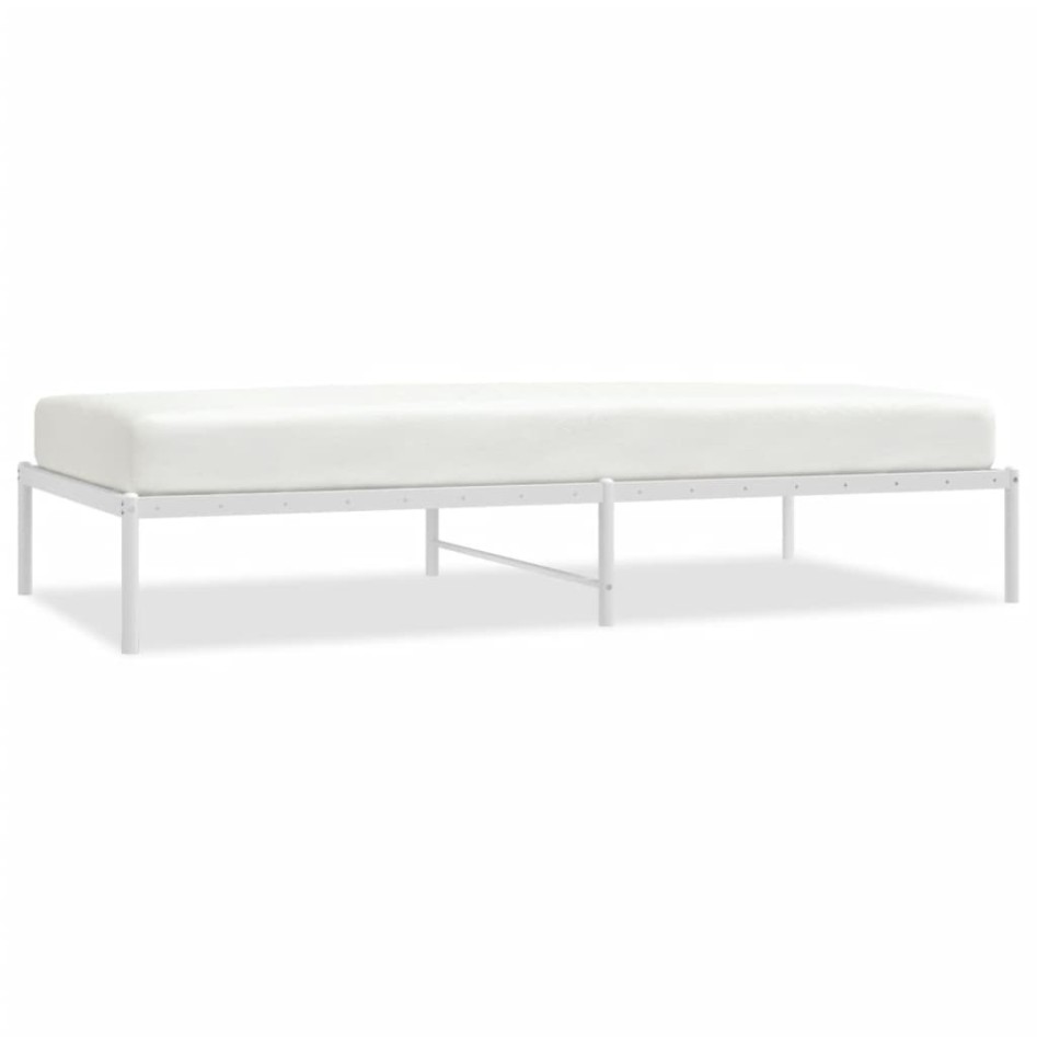 Estructura de cama sin colchón metal blanco 100x200