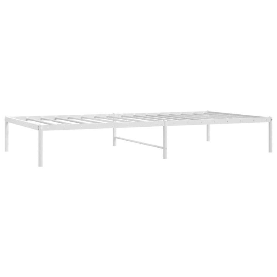 Estructura de cama sin colchón metal blanco 100x200