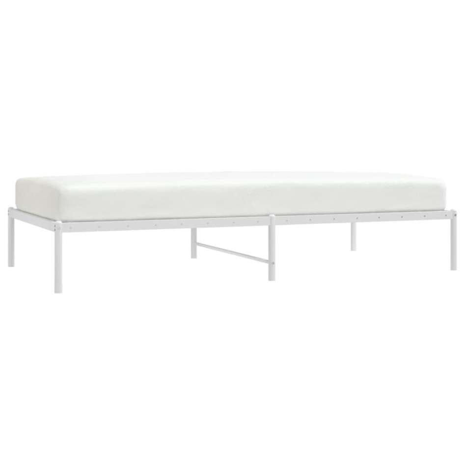 Estructura de cama sin colchón metal blanco 100x200