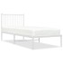 Estructura cama sin colchón con cabecero metal blanco 80x200