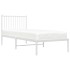 Estructura cama sin colchón con cabecero metal blanco 80x200