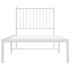 Estructura cama sin colchón con cabecero metal blanco 80x200