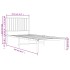 Estructura cama sin colchón con cabecero metal blanco 80x200