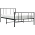 Estructura cama sin colchón con estribo metal negro 75x190