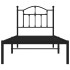 Estructura cama sin colchón con cabecero metal negro 80x200