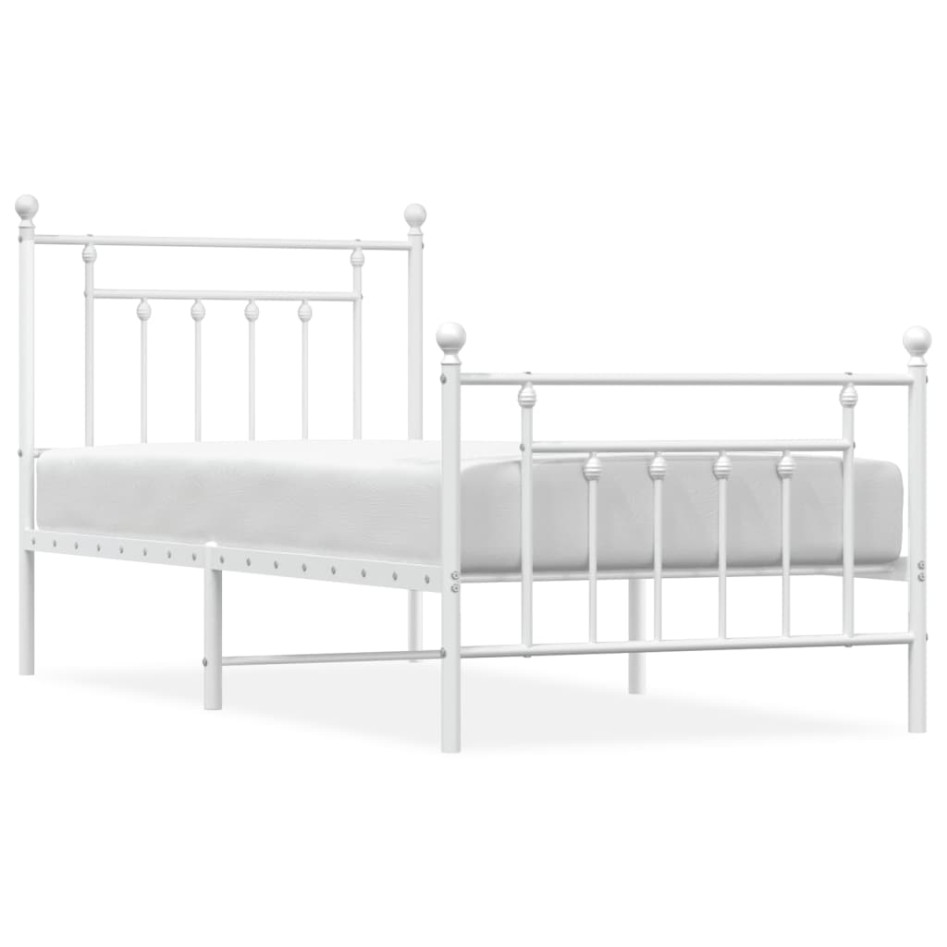 Estructura cama sin colchón con estribo metal blanco 90x190