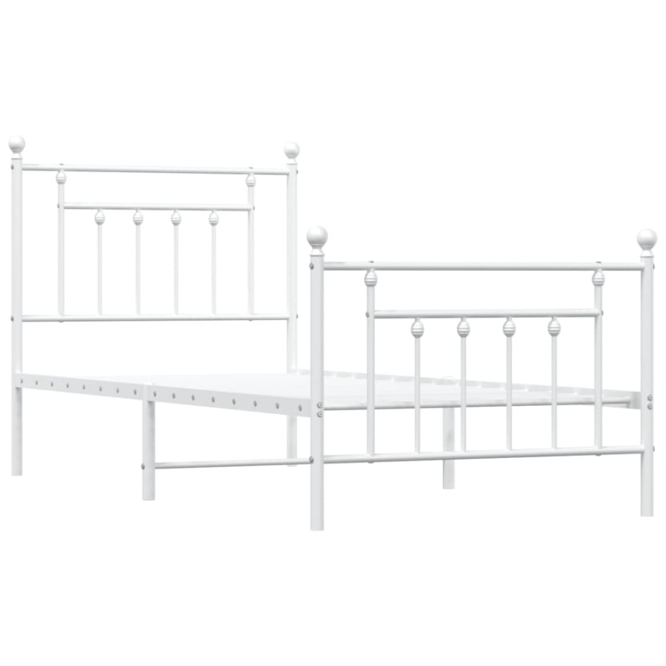 Estructura cama sin colchón con estribo metal blanco 90x190