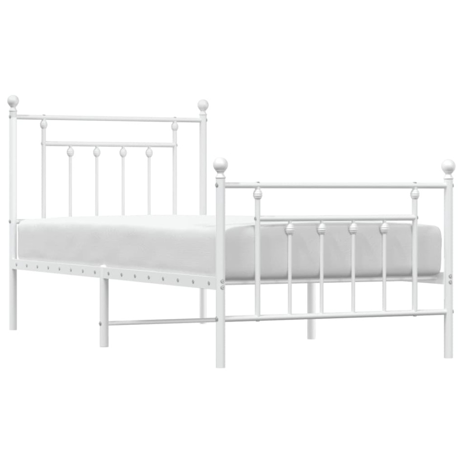 Estructura cama sin colchón con estribo metal blanco 90x190
