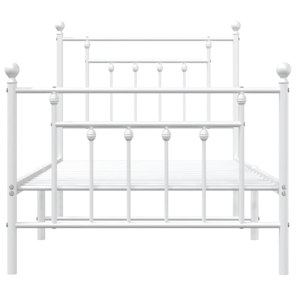 Estructura cama sin colchón con estribo metal blanco 90x190