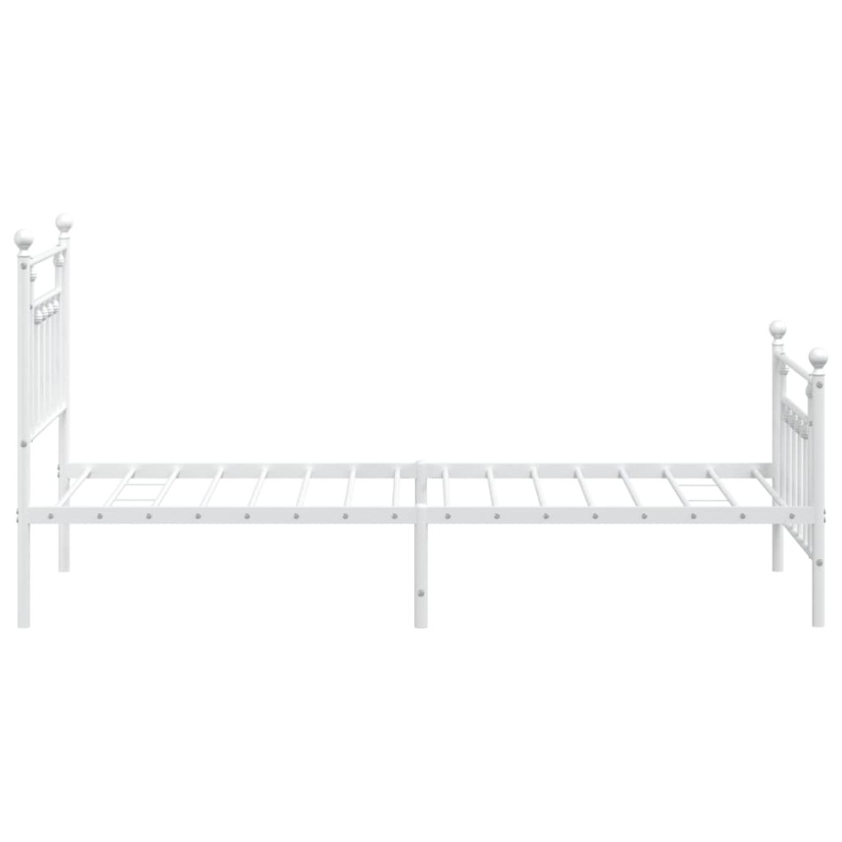 Estructura cama sin colchón con estribo metal blanco 90x190